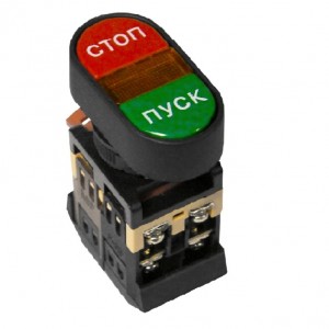 EKF Кнопка APBB-22N "Пуск-Стоп" овальная 220В NO+NC, отв. 22мм pbn-apbb-o