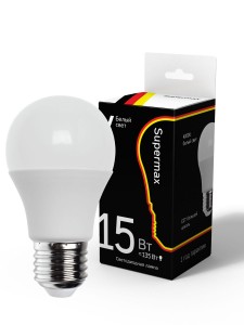 Supermax ЛОН A60 E27 15W (1200lm) 4000K 4K матов. 108x60 Sup_LED15wA60E2740