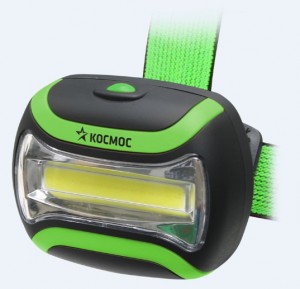 Космос фонарь налобный H3WCOBLED (3xR6) 1св/д COB 3W (210lm), черный/пластик,ударопр.,3 реж,BL