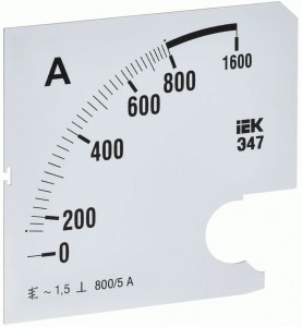 IEK шкала сменная для амперметра Э47 800/5А кл. точн. 1,5 96х96мм