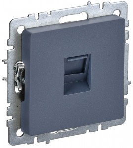 IEK BRITE мех. роз. компьют. СУ 1 мест. маренго (RJ45) РК11-БрМ BR-K10-2-K35