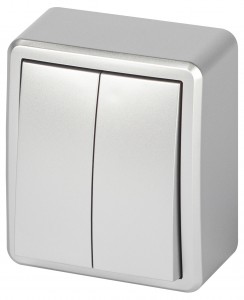 ЭРА Эксперт выкл. ОУ 2 кл. 10А,250В алюминий 11-1204-03 63035