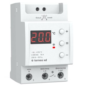 Terneo термостат (терморег.) xd 16А, 3000W,?55...+125 °С, D18-4 для систем охл. и вентиляции 4820120