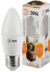 ЭРА стандарт свеча B35 E27 7W(560lm) 2700K 2K 109x37 B35-7w-827-E27 4670