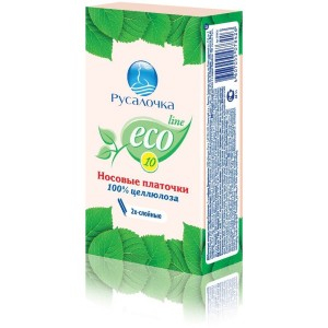 Носовые платочки бум. 2сл. 10шт/уп, цена за уп, ECOLINE, 78457 РУСАЛОЧКА (2 шт.)
