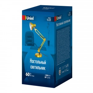 Uniel TLI-221 Св-к св/д настольный 60W Е27 мех.выкл. металл, золотой, в коробке