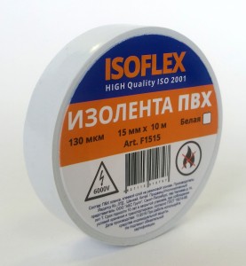 ISOFLEX изолента 15/10 белая, 130мкм, F1515