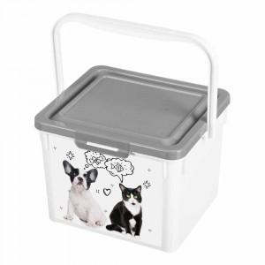 Контейнер для корма кошек/собак 5,3л пластик, серый 434212611 Lucky Pet/Бытпласт