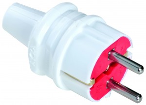 AY-KA (АЙКА) вилка 16A 250В (прямая, белая, земля) (Турция) 7711500