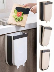 CELLTIX Ведро мусорное складное с ПОДВЕСОМ, ES-BC-TC-portable-5l-25x22x17/9-white/gray