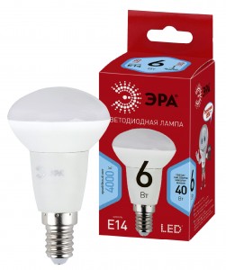 ЭРА ECO R50 E14 6W (480lm) 4000K 4K  R50-6W-840-E14 R 83х50 83х50