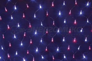 Гирлянда-сетка ул. 2х0,7м, черн. ПВХ, 176LED Красные/Синие 215-013 Neon Night