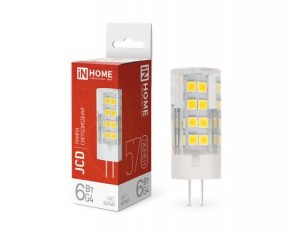 ASD/InHome лампа св/д VC JCD G4 220V 6W(570lm) 4000К 4K 47x16 (без пульсации) 6144