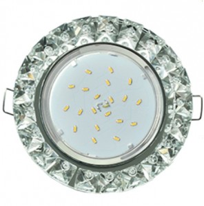 Ecola GX53 H4 св-к Стекло Круг c крупными стразами конус хром фон зерк. 52x120 FK53RGECB