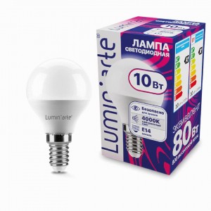 Lumin'arte лампа св/д ЛОН G45 10W E14 (800lm) 4000К 4К 78x45 LSTD-G45-10W4KE14