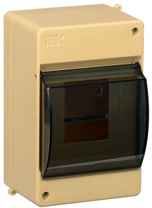IEK бокс КМПн 2/4 c крышкой 4 мод. наружн. уст. опломб, св. дерево (СОСНА) IP30 MKP42-N-04-30-12-S