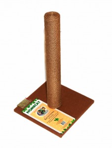Когтеточка столбик (ковролин, джут, цвет коричневый) (29,5*29,5*50см), 4125891 HOMECAT