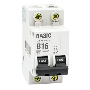 EKF Basic автоматический выкл. ВА47-29 2P 16А хар-ка B 4,5кА mcb4729-2-16-B