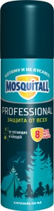 MOSQUITALL Аэрозоль проф. 150мл. От клещей, комаров, мошек (Дэта 50%) 7016