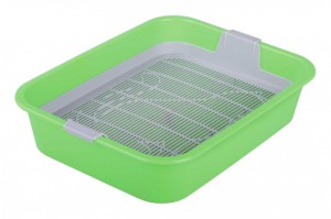 Туалет для кошек с сеткой Барсик (33,2*25,6*7,2см) зеленый, М6932 Zoo Plast