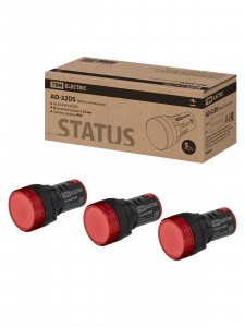 TDM STATUS лампа сигнальная AD-22DS красный LED d22мм,24-440В AC/DC(уп.10шт,цена за шт) SQ0702-0093