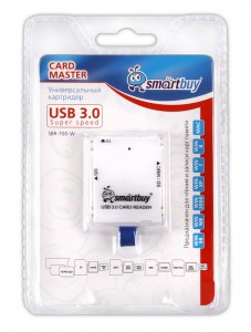 Картридер USB 3.0 Smartbuy белый (SBR-700-W)