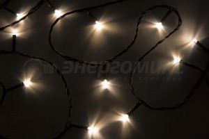 Гирлянда-нить "Твинкл Лайт" 10м, темно-зеленый ПВХ, 80LED, динамика  теплый белый 303-046 Neon Night