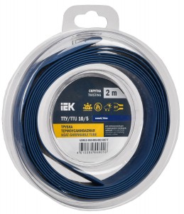 IEK термоусадка трубка ТТУ нг-LS 10/5 синяя (2м/упак, цена за уп) ТУТ UDR12-010-005-002-K07-T