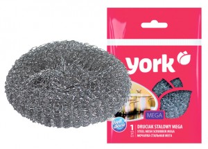 Губка для посуды металл (нерж сталь) Мега d=11,5см, 003030 York