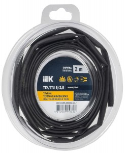 IEK термоусадка трубка ТТУ нг-LS 5/2,5 черная (2м/упак, цена за уп) ТУТ UDR12-005-D25-002-K02-T