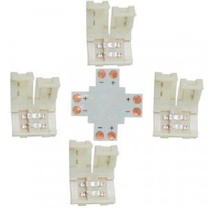 Ecola Комплект соед плата X для зажим разъема + 4 зажима 2-х конт. SMD3528 SC28UXESB