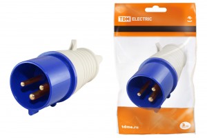 TDM вилка силовая CEE 023 переносная 2P+PЕ 32А 220В IP44 (10!) SQ0601-0004