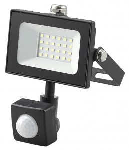 General прожектор св/д с ИК датчиком движ., регулятор 20W(1550lm) SMD 6K 148x114x56 IP65 GTAB 403133