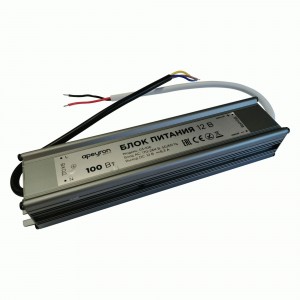APEYRON Блок питания для св/д лент 12V 100W IP67 (герметичный) 8.33А алюм. сереб. 205x4635 03-106