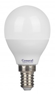 General Шар P45 E14 20W(1200lm) 2700K 2K 45x80 пластик/алюм GLDEN-G45F-20-230-E14-2700 661482