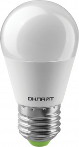 ОНЛАЙТ шар G45 E27 10W(800lm)6500K6K90х46 OLL-G45-10-230-6.5K-E27 61970