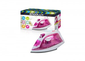 Утюг паровой электр. ERGOLUX ELX-SI05-C39 тефлон, 2000W 220-240V бел/фиол. 90042