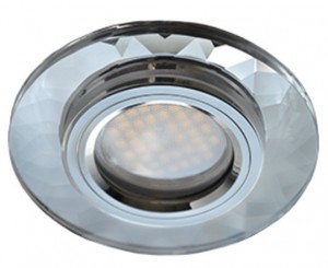 Ecola DL1654 MR16 GU5.3 св-к  Стекло граненый Хром/Хром 25x90 FC1654EFF