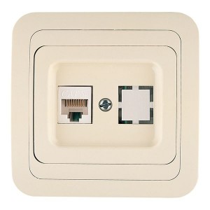 Makel Mimoza роз. компьют. СУ 1 мест. крем. (RJ45) 25035