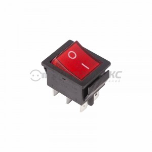 REXANT выкл. клавишный 250V 15А (6с) ON-ON красн. инд. (RWB-506, SC-767)(10!) (10!),36-2350