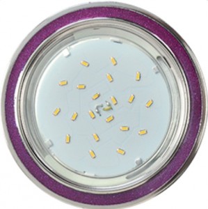 Ecola GX53 H4 DL3901 св-к Круг под стеклом Фиолетовый блеск/хром 38x106 FP53GRECB