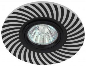 ЭРА DK LD32 BK св-к  декор cо св/д подсветкой MR16, 220V, max 11W, черный (50/800)