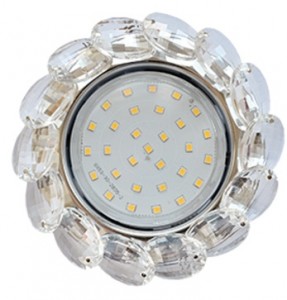 Ecola GX53 H4 св-к Круг с большими хрусталиками прозрачный/Хром 56x125 FW53RVECB