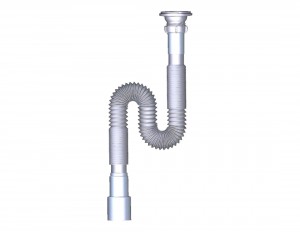 Aquant Гофросифон 1 1/4"х40/50 удлиненный с нержавеющей решеткой, F213-55-MR (F213-55)