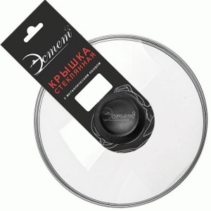 Крышка d=22см, стекло/металл, пароотвод ЭТ-70477 Эстет