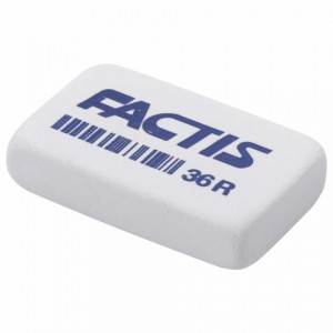 Ластик FACTIS 36 R (Испания), 40х24х9 мм, белый, прямоугольный, мягкий, синтетический каучук, CNF36R