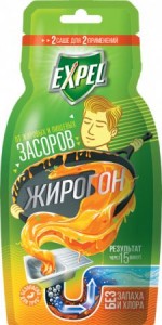 Средство д/устранения засоров жира и пищ. остатков 2шт*50гр Expel Жирогон