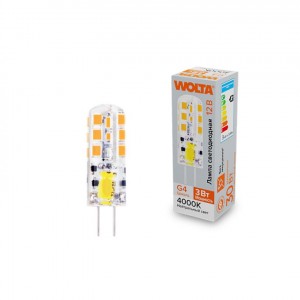 Wolta лампа св/д JC G4 12V капсульная 3W(240lm) 4000K 4K силикон WSTD-JC-12V3W4KG4-S