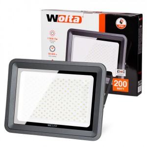 Wolta св/д прожектор 200W(17000Lm) SMD 5500K 6K IP65 360x51x450мм метал/пласт черный WFL-200W/06