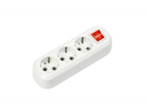 ASD/InHome Колодка 3 роз. земля, выкл. 155x59x41 УЗВ-3-GRAND 5230 IP20 5284